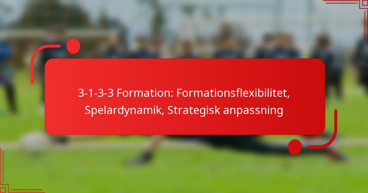 3-1-3-3 Formation: Formationsflexibilitet, Spelardynamik, Strategisk anpassning