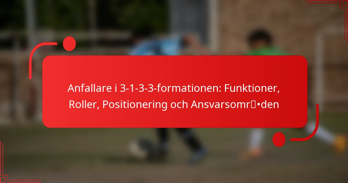 Anfallare i 3-1-3-3-formationen: Funktioner, Roller, Positionering och Ansvarsområden