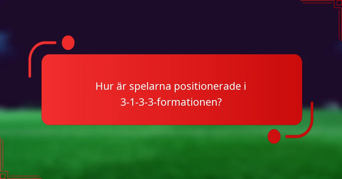 Hur är spelarna positionerade i 3-1-3-3-formationen?