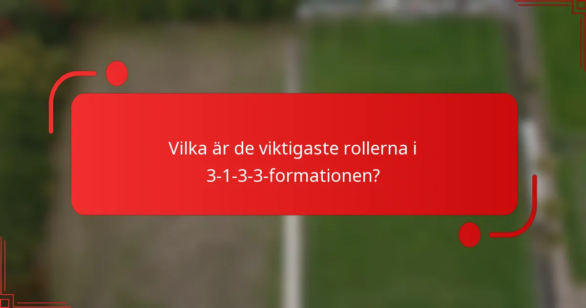 Vilka är de viktigaste rollerna i 3-1-3-3-formationen?