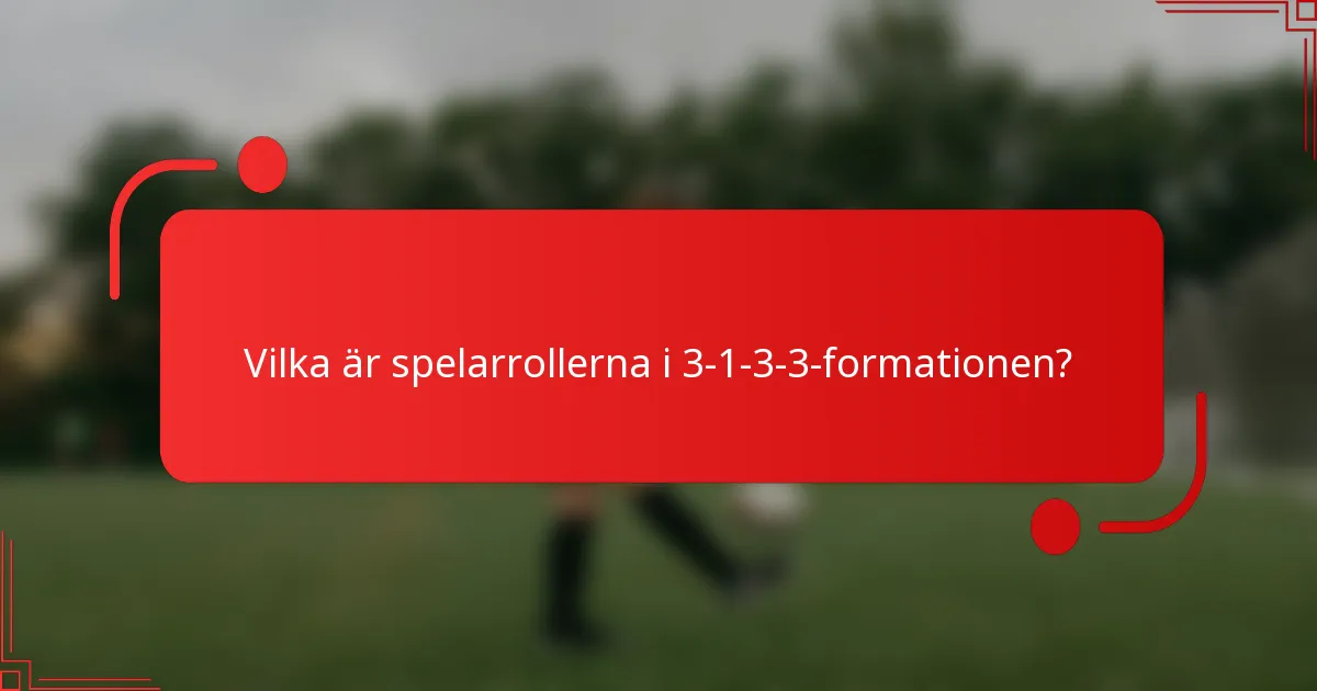Vilka är spelarrollerna i 3-1-3-3-formationen?